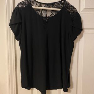 Black dressy blouse with lace details